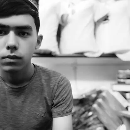 black and white photo of me as a teenager